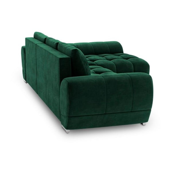 Divano letto angolare verde chiaro con rivestimento in velluto, angolo destro Nuage - Windsor & Co Sofas-image-3