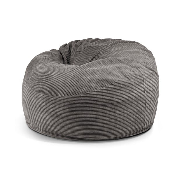 Puof a sacco grigio scuro con rivestimento in velluto a coste Om 110 – SLOWDOWN