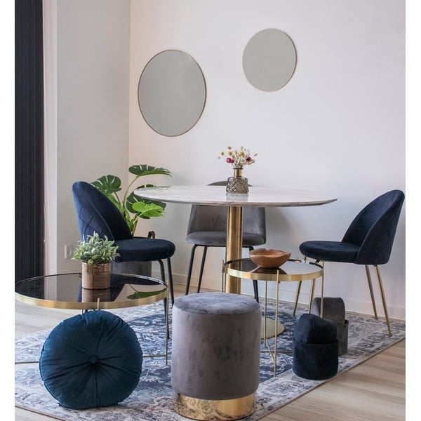 Tavolo da pranzo rotondo con piano in marmo ø 110 cm Bolzano - House Nordic-image-1