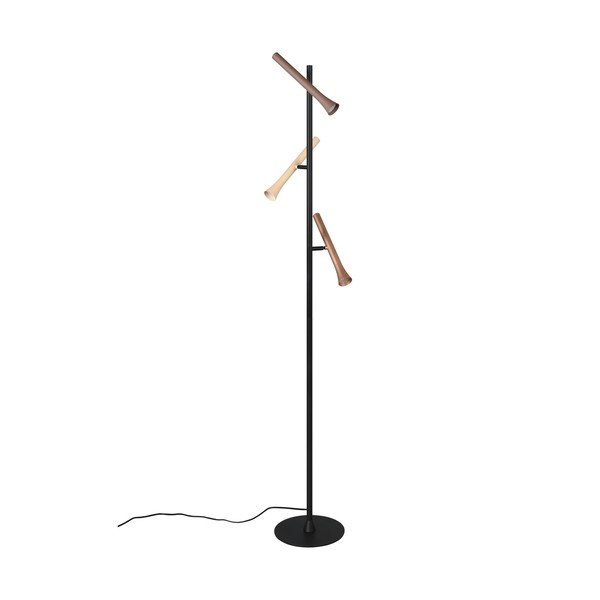 Lampada da terra a LED nera con paralume in metallo (altezza 150 cm) Fiato - Trio