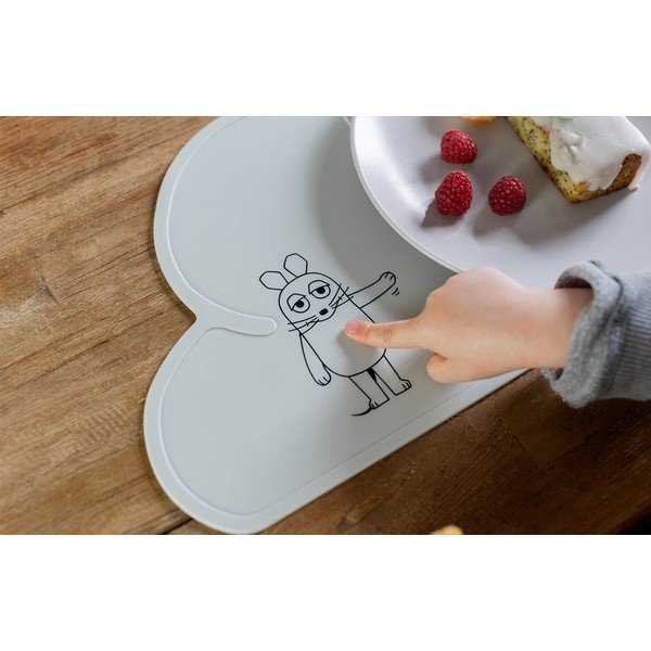 Tovaglietta in silicone grigio mouse, 49 x 27 cm - Kindsgut-image-3