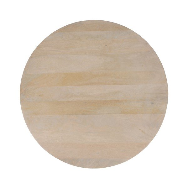 Tavolino rotondo color crema in legno di mango ø 90 cm Batel - Ixia-image-4