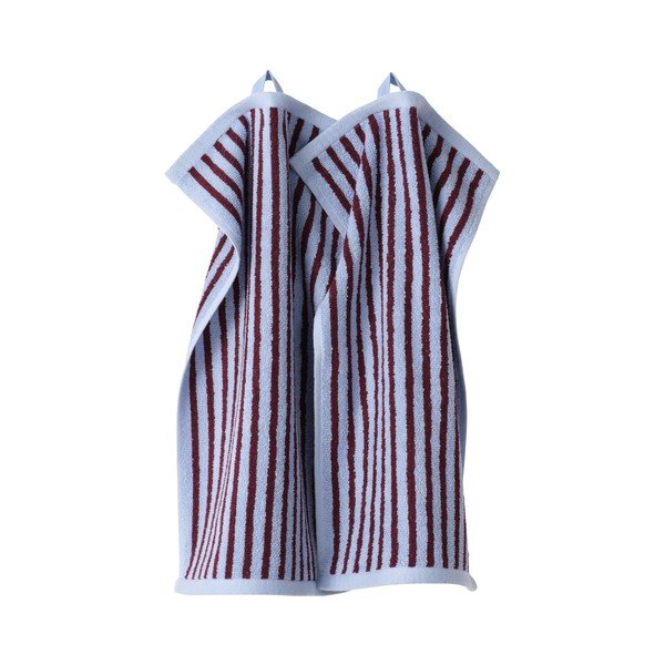 Set di asciugamani burgundy/azzurri in cotone 2 pz 30x50 cm Dixie – Jotex