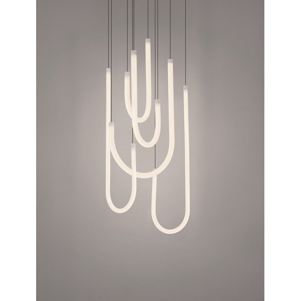 Lampadario LED bianco/nero opaco in acciaio con paralume in vetro acrilico con intensità regolabile ø 50 cm Topaz – Nova Luce-image-2
