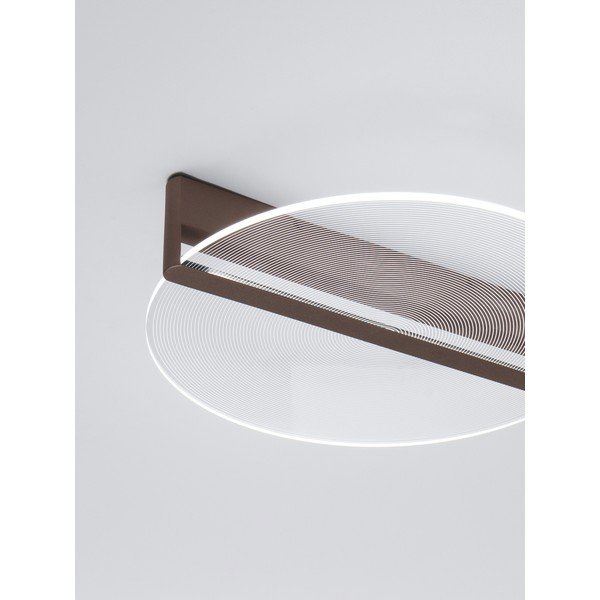 Plafoniera LED marrone in alluminio con paralume in vetro acrilico con intensità regolabile Noah – Nova Luce-image-4