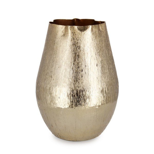 Vaso dorato in alluminio fatto a mano (altezza totale 38 cm) Brighty – Bizzotto