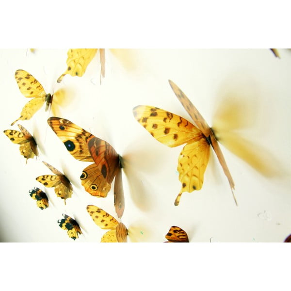 Set di 18 adesivi 3D Farfalle Giallo - Ambiance