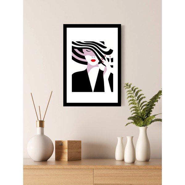 Quadro murale in cornice Signora con cappello, 23 x 33 cm - Piacenza Art