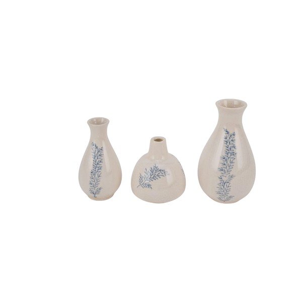 Set di vasi color crema in ceramica 3 pz (altezza totale 16,5 cm) – Ego Dekor