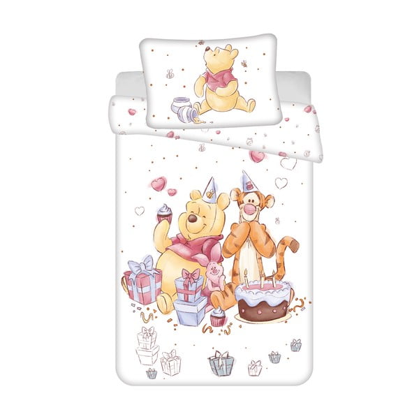 Set copripiumino e federa da bambini bianco in cotone per culla 100x135 cm WTP "Birthday party" – Jerry Fabrics