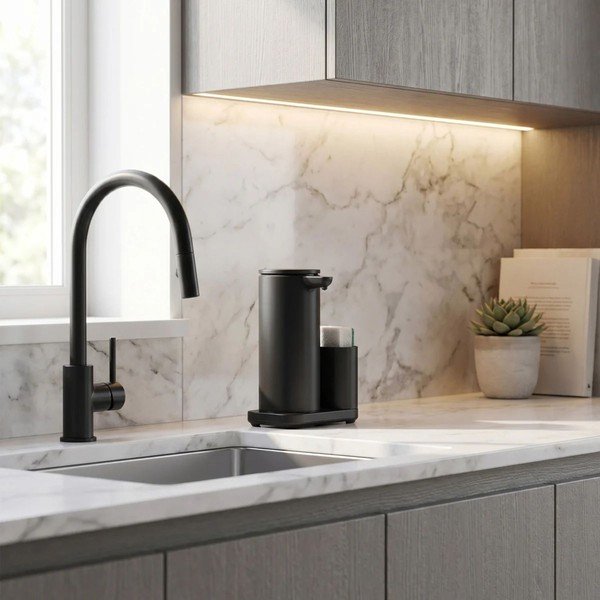 Supporto per detersivo automatico nero opaco in metallo – simplehuman-image-1