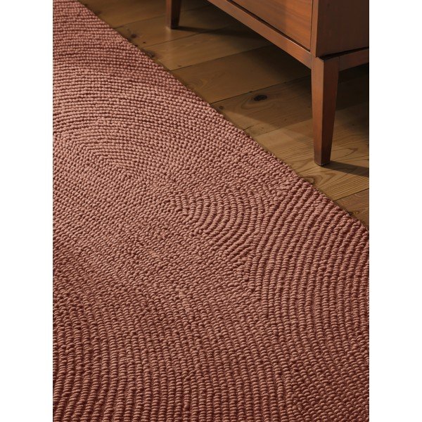 Passatoia color terracotta in lana tessuta a mano 80x300 cm Calmio – Hanse Home-image-1