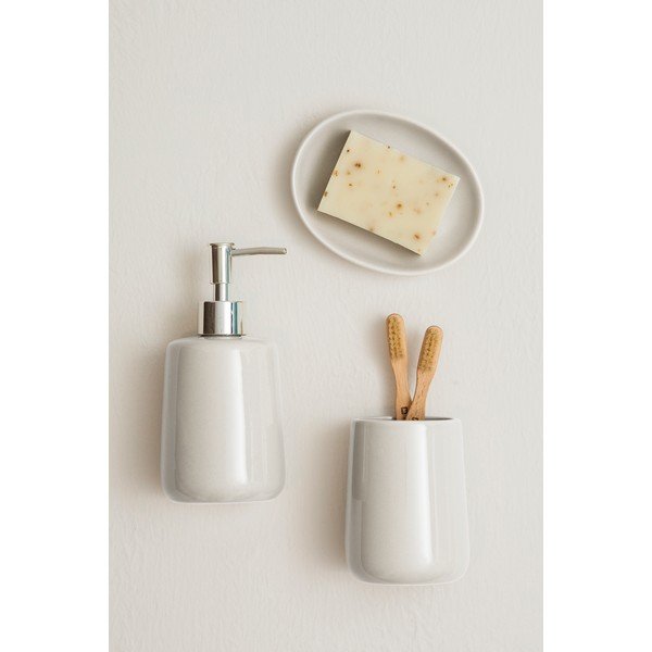 Set di accessori per il bagno in pietra bianco Moon – Premier Housewares-image-1