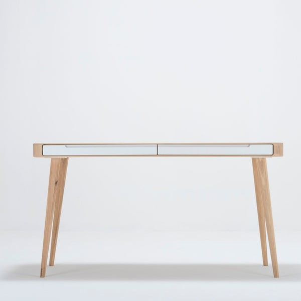 Tavolo da lavoro in legno di quercia , 140 x 60 cm Ena - Gazzda-image-3
