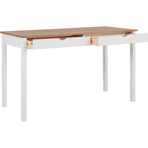 Tavolo da lavoro bianco e marrone, lunghezza 140 cm Gava - Støraa-image-2
