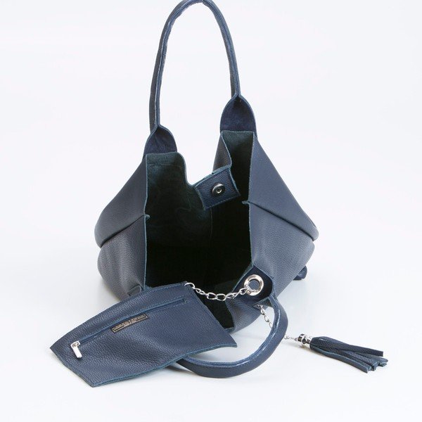Borsa Lauretta in pelle blu scuro - Giorgio Costa-image-2