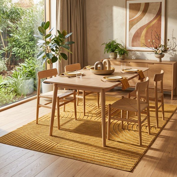 Tappeto giallo ocra 200x290 cm Whirl – ESTE-image-3
