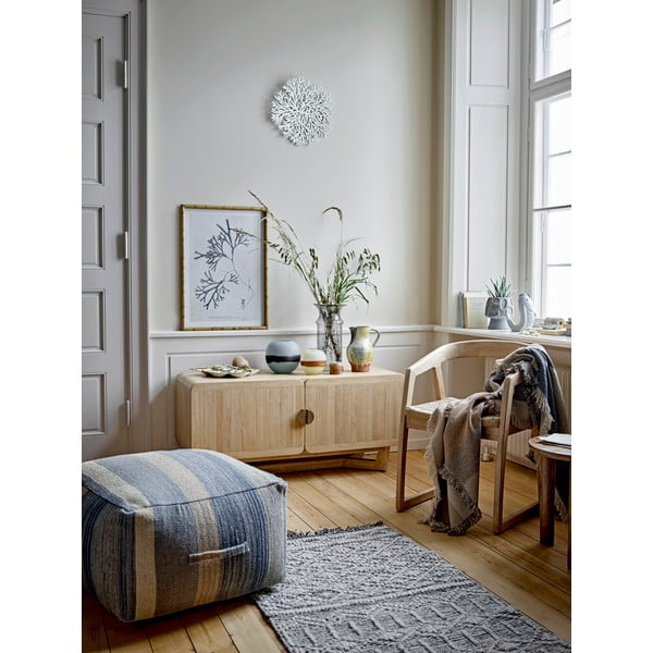 Cassettiera di colore naturale in legno di cauciù massiccio 120x55x45 cm Serrone - Bloomingville-image-1