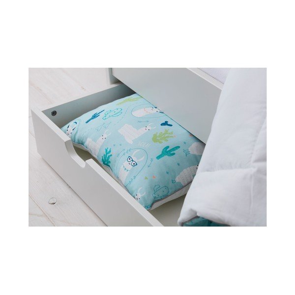 Cuscino decorativo blu per bambini, 40 x 55 cm Llamas - Pinio-image-1