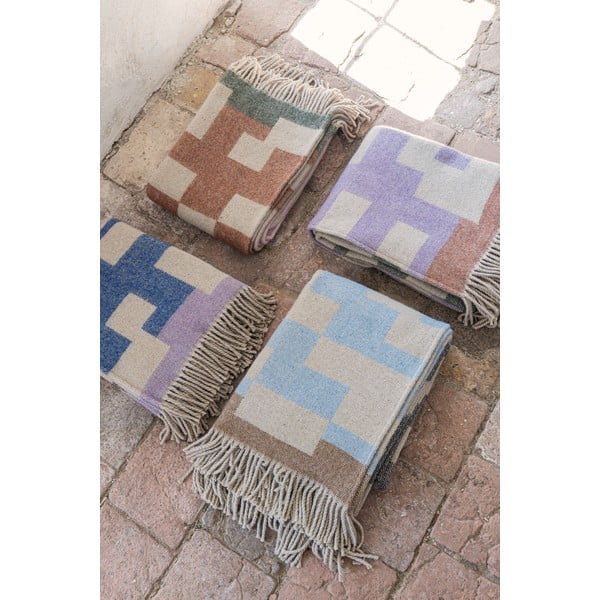 Coperta blu-marrone con lana 130x190 cm Maze - Mette Ditmer Denmark-image-2