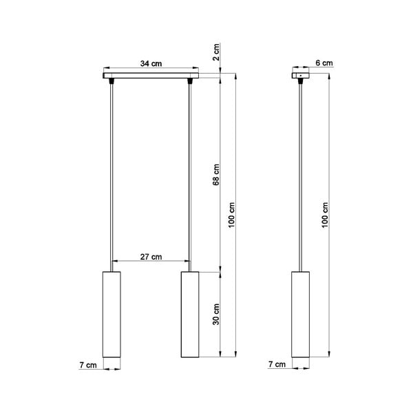 Lampada a sospensione in cemento, lunghezza 34 cm Fadre - Sollux-image-3
