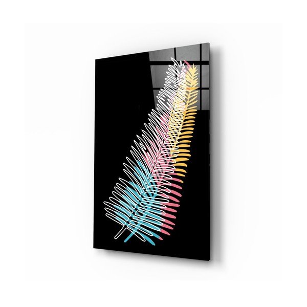 Pittura su vetro , 46 x 72 cm Colored Fern - Insigne