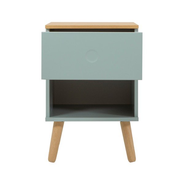 Comodino verde con gambe in legno di quercia Dot - Tenzo-image-4