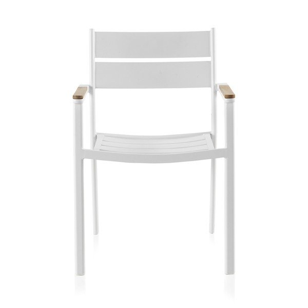 Sedia da giardino bianca in teak Giulia, larghezza 56 cm - Geese