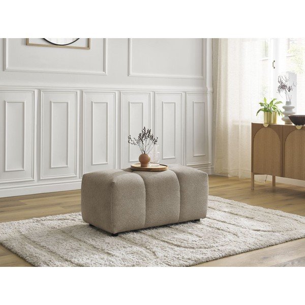 Poggiapiedi beige con rivestimento in ciniglia Roxelane – Bobochic Paris-image-4