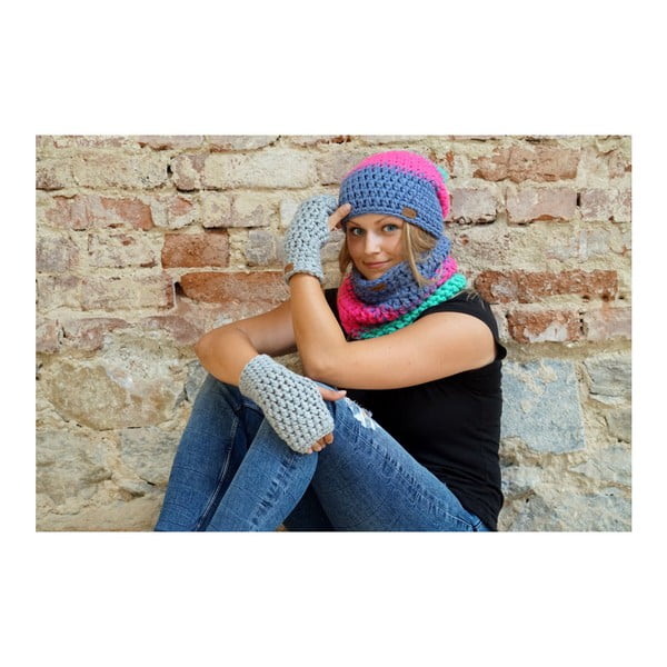 Scaldabraccia grigio all'uncinetto Lisa - DOKE-image-4