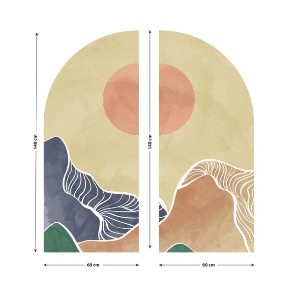 Adesivo da parete 120x140 cm Abstract Rising Sun Arch - Ambiance-image-3