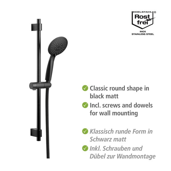 Set doccia nero in acciaio inox 66 cm Young - Wenko-image-3