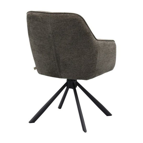 Sedia da pranzo grigio scuro imbottito con braccioli Avola – Unique Furniture-image-4