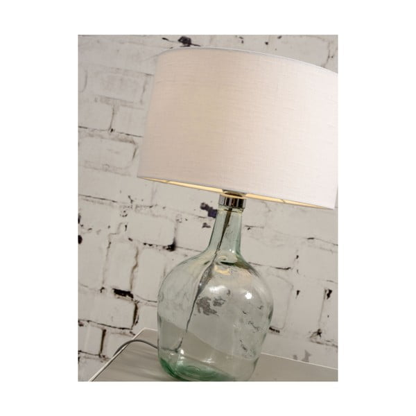 Lampada da tavolo con paralume grigio scuro e struttura in vetro riciclato di Murano, ⌀ 47 cm - Good&Mojo-image-4