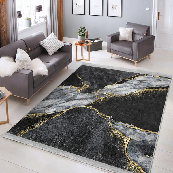 Tappeto nero 80x200 cm - Mila Home-image-1