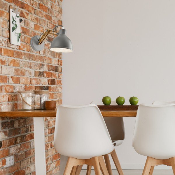 Lampada da parete grigia/marrone ø 15 cm Marcello – LAMKUR-image-2