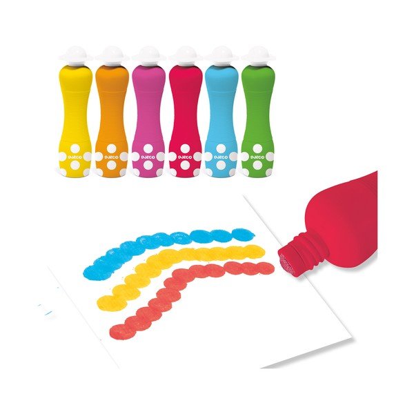 Set di 6 colori a dita con applicatore - Djeco-image-1
