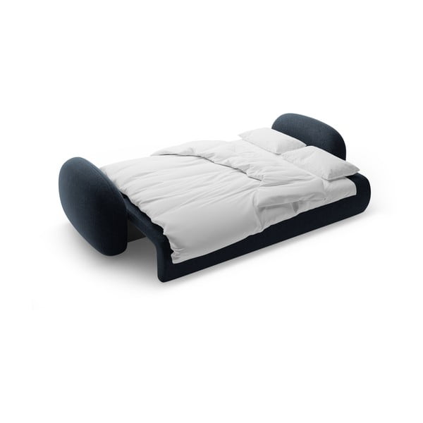 Divano blu scuro allungabile/con contenitore con rivestimento in ciniglia 262 cm Tonale – Cosmopolitan Design-image-4