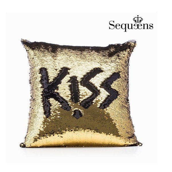 Cuscino in oro con rivestimento in paillettes cangianti Sequeens, 40 x 40 cm - InnovaGoods
