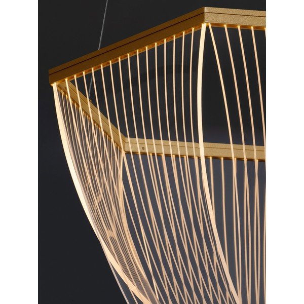 Lampadario LED dorato in alluminio con paralume in vetro acrilico con intensità regolabile ø 52 cm Valentin – Nova Luce-image-2