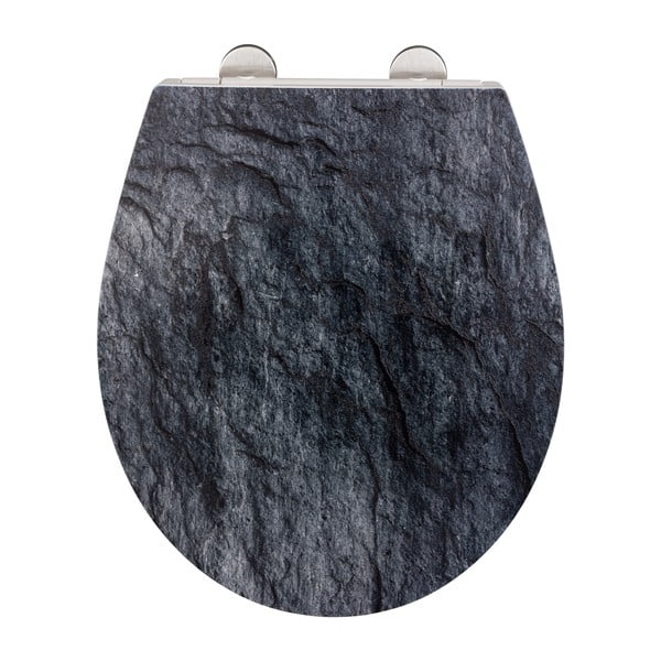 Sedile per WC con chiusura automatica 37,5 x 44,5 cm Slate Rock - Wenko