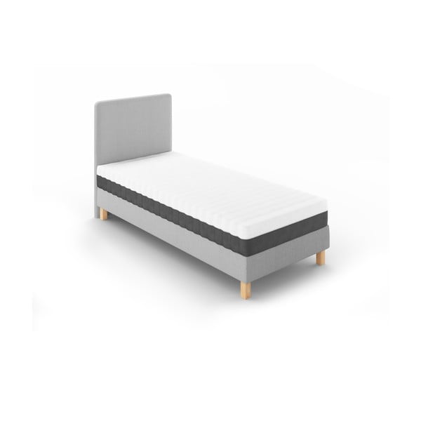 Letto singolo imbottito grigio chiaro con rete 90x200 cm - Cosmopolitan Design-image-1