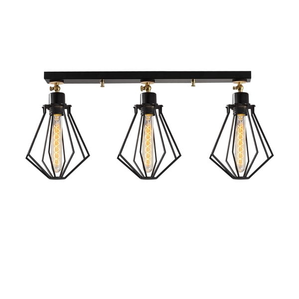 Lampada da soffitto in nero e oro con paralume in metallo ø 18 cm Oylat - Opviq lights