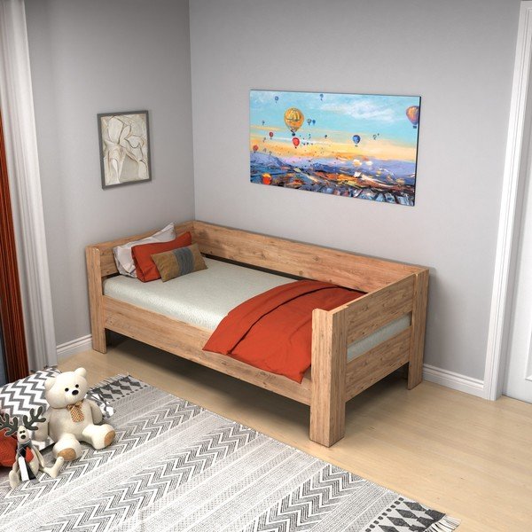 Letto singolo in colore naturale 90x190 cm Malina - Kalune Design-image-2