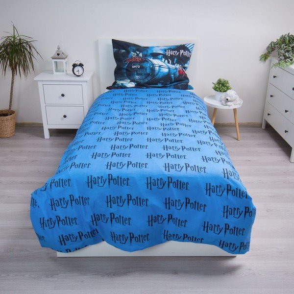 Set copripiumino e federa da bambini in cotone per letto singolo 140x200 cm Harry Potter "Hogwarts Express" – Jerry Fabrics-image-2