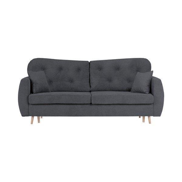 Divano letto a tre posti grigio scuro con contenitore Orchid - Mazzini Sofas