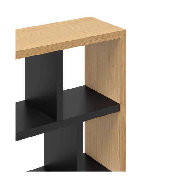 Libreria in rovere decorato in nero e naturale 70x159 cm Berlin - TemaHome-image-4