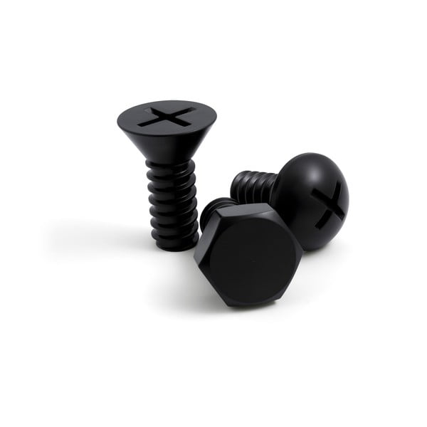 Set di 3 ganci da parete neri &CO Collection Screw - Qualy