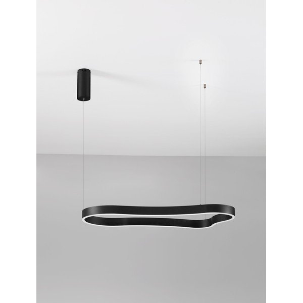 Lampadario LED nero opaco in alluminio con intensità regolabile Dussa – Nova Luce-image-3