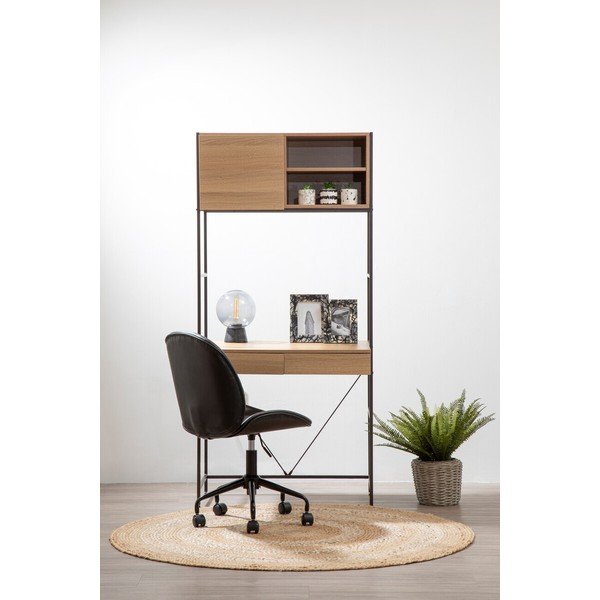 Sedia da ufficio nera in similpelle Clinton – Premier Housewares-image-1